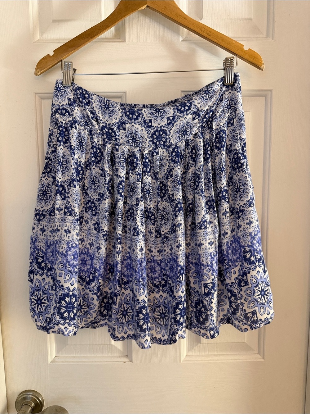 Japna boho Blue and White Printed Flow Skirt XL - Picture 1 of 4